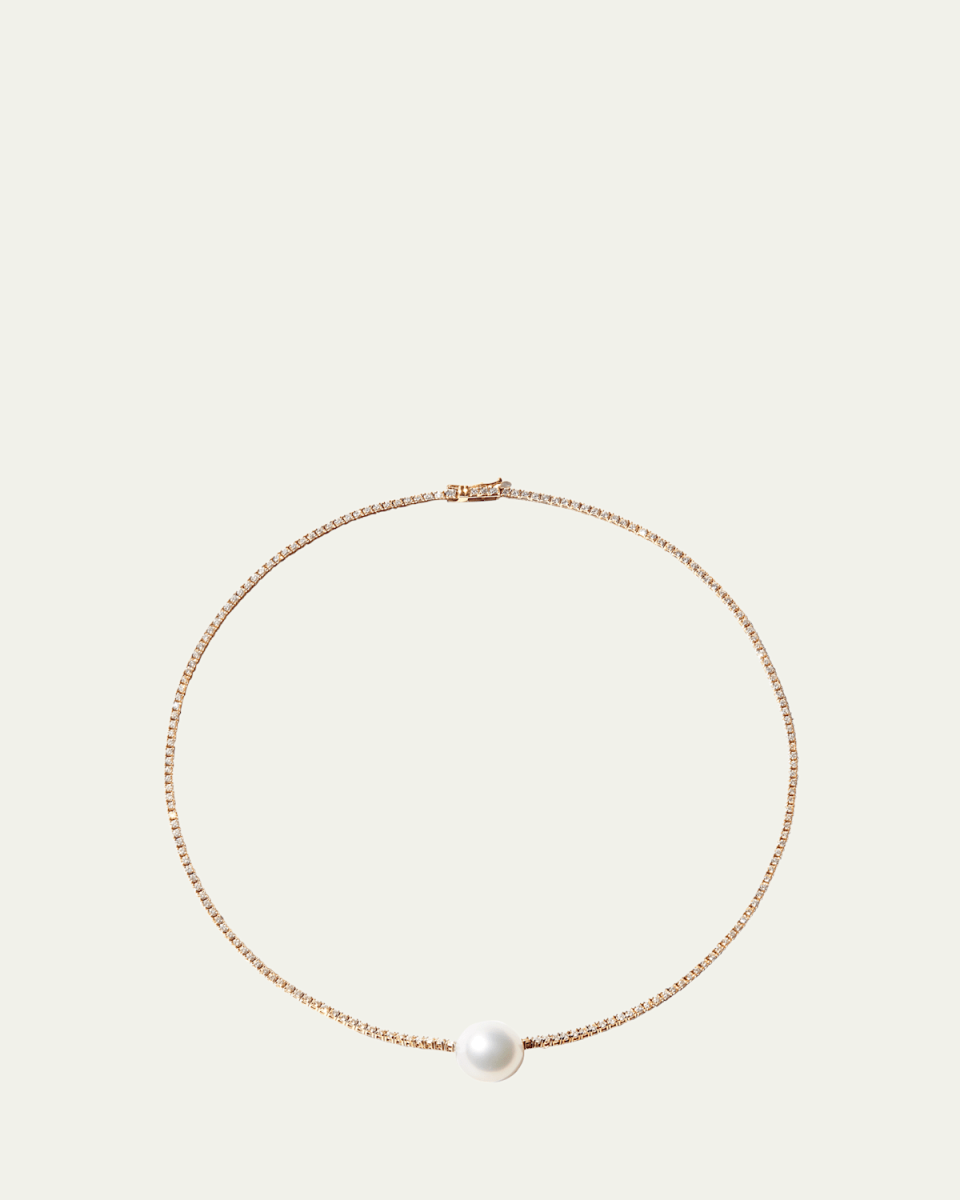 18K Yellow Gold Eve Necklace with 12mm South Sea Pearl, 15"L